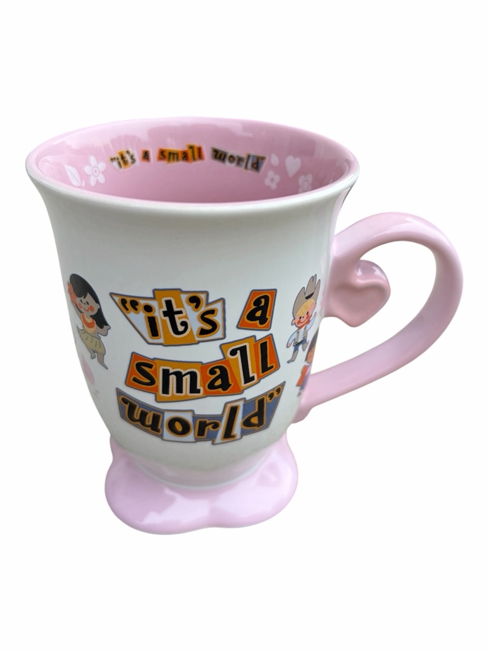 Disney Parks It's A Small World Attraction White and Pink Tea Cup Mug